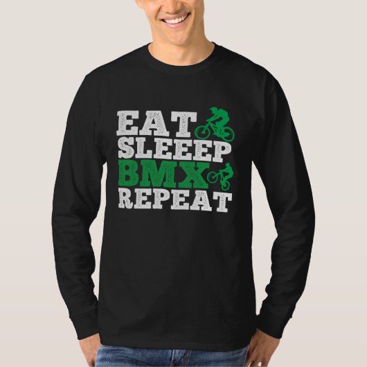 Eat Sleep Bmx Repeat  Bmx Rider T-shirt (Voorkant)