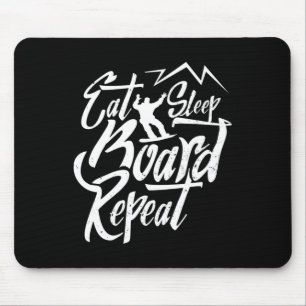 Eat Sleep Board Herhaal Snowboarder Snowboarder Sn Muismat