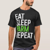 Eat Sleep Boerderij Herhaal boerencadeau T-shirt (Voorkant)