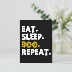 Eat Sleep Boo Repeat - Funny Halloween 2022 Briefkaart