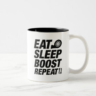 Eat Sleep Boost Herhalen Tweekleurige Koffiemok