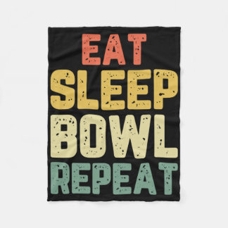 Eat Sleep Bowl Herhaal Bowling Bowler  Fleece Deken