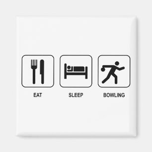 Eat Sleep Bowling Magnet Magneet