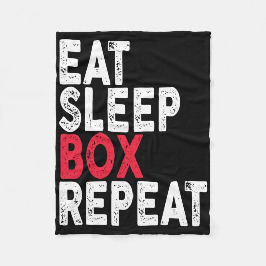 Eat Sleep Box Herhaal Boxing T-shirt Fleece Deken (Voorkant)