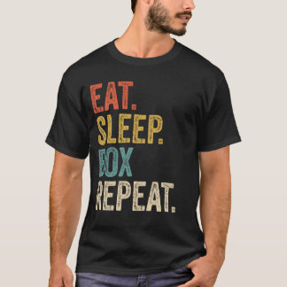 Eat Sleep Box Herhaal Grappig Boksen T-shirt