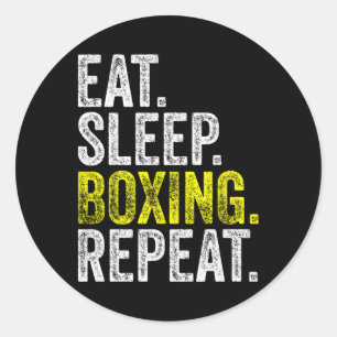 Eat Sleep Boxer Herhaal Boxer Fighter Wor Ronde Sticker
