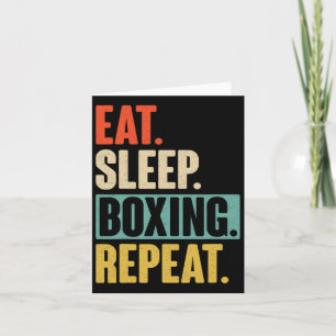 Eat Sleep Boxing Herhaal - Grappige Retro Boxi Kaart