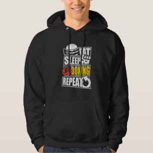 Eat Sleep Boxing Herhaalspeler of coach Hoodie
