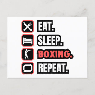 Eat Sleep Boxing herhalen Feestdagenkaart