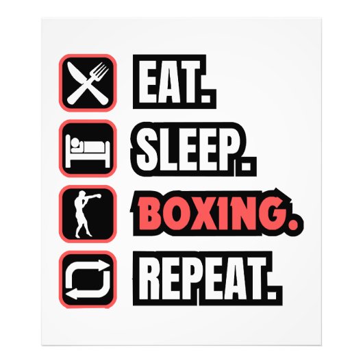 Eat Sleep Boxing herhalen Foto Afdruk (Voorkant)