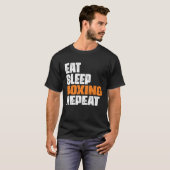 Eat Sleep Boxing Repeat boxing enthusiast T-shirt (Voorkant volledig)