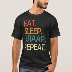 Eat Sleep Braap Herhalen Retro Dirt Bike Motocross T-shirt
