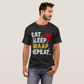Eat Sleep Braap Herhalen T-shirt (Voorkant volledig)