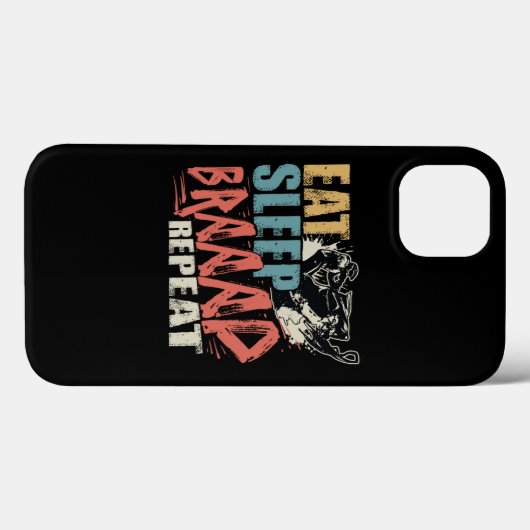 Eat Sleep Braap Repeat Snowmobile Rider Case-Mate iPhone Case (Achterkant (horizontaal))