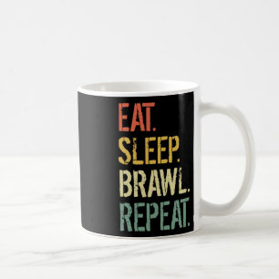 Eat Sleep Brawl Herhaal Sterren Grappig Video Game Koffiemok