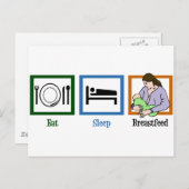 Eat Sleep Breastfeed Briefkaart (Voorkant / Achterkant)