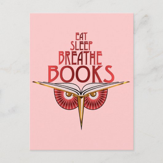 Eat Sleep Breathe Books Carte postale (Devant)