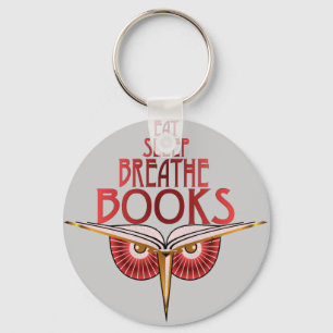 Eat Sleep Breathe Books Sleutelhanger