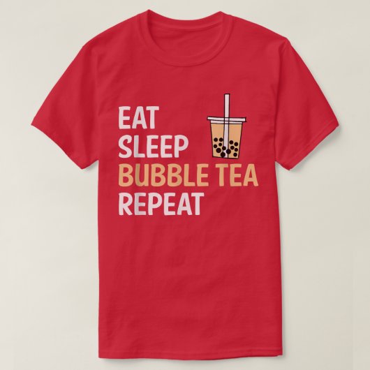 Eat Sleep Bubble Tea Repat Boba Tea 880 T-shirt (Design voorkant)