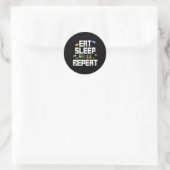Eat Sleep Build Herhaling Blocks Bricks Mast Ronde Sticker (Tas)