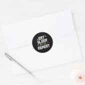 Eat Sleep Build Herhaling Blocks Bricks Mast Ronde Sticker (Envelop)