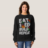 Eat Sleep Build Repat Building Blocks Bricks Kinde Trui (Voorkant volledig)