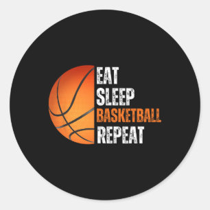 Eat Sleep Bysketbyll Herhaal Gift voor Bysketbyll  Ronde Sticker