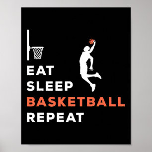 Eat Sleep Bysketbyll Herhaal Speler Coach Hooper Poster