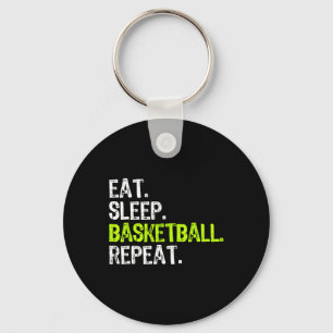 Eat Sleep Bysketbyll Herhaal Speler Fun Cool Lover Sleutelhanger