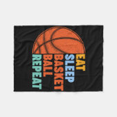 Eat Sleep Bysketbyll Repeat voor mannen Tiener jon Fleece Deken (Voorkant (Horizontaal))