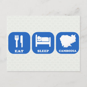 Eat Sleep Cambodja Briefkaart