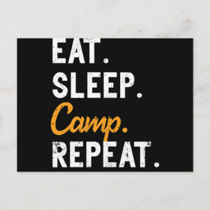 Eat Sleep Camp Herhaal Revel Camper Natuur Camping Briefkaart