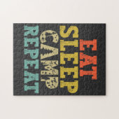 Eat Sleep Camp Herhalen Camping Lover Legpuzzel (Horizontaal)