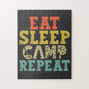 Eat Sleep Camp Herhalen Camping Lover Legpuzzel