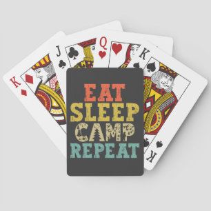 Eat Sleep Camp Herhalen Camping Lover Pokerkaarten