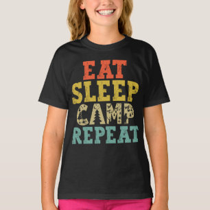 Eat Sleep Camp Herhalen Camping Lover T-shirt