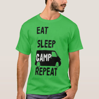 EAT SLEEP CAMP REPEET T4 zwart T-shirt