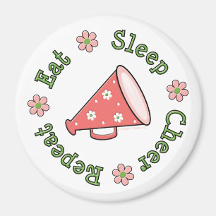 Eat Sleep Cheer Herhaal Cheerlead Magnet Magneet