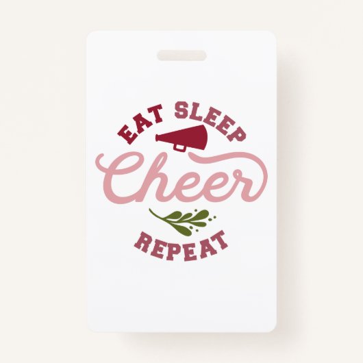 Eat Sleep Cheer Herhaal Cheerleader Ideas Badge (Voorkant)