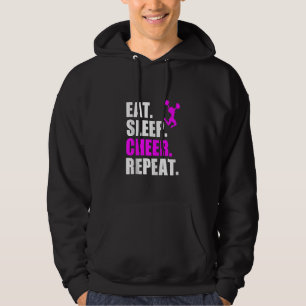 Eat Sleep Cheer Herhaal Cheerleading Cheerleader Hoodie