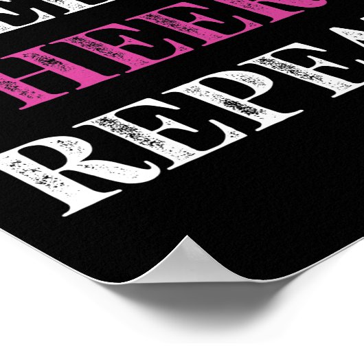 Eat Sleep Cheer Herhaal Cheerleading Cheerleader Poster (Hoek)