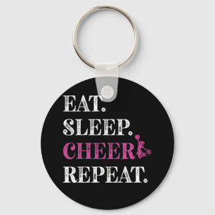 Eat Sleep Cheer Herhaal Cheerleading Cheerleader Sleutelhanger