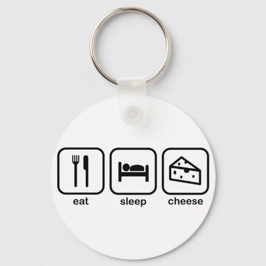 Eat Sleep Cheese Sleutelhanger (Voorkant)