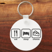 Eat Sleep Cheese Sleutelhanger (Voorkant)