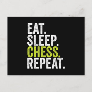 Eat Sleep Chess Repo Player Board Kinder Boy Game Aankondigingskaart