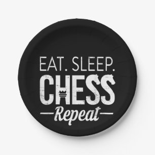 Eat Sleep Chess Repo Player Board Kinder Boy Game Papieren Bordje