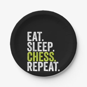 Eat Sleep Chess Repo Player Board Kinder Boy Game Papieren Bordje