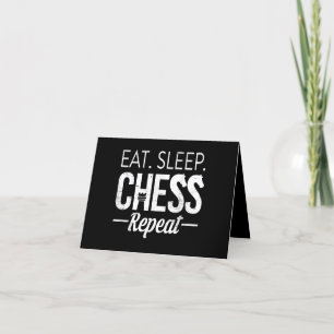 Eat Sleep Chess Repo Player Board Kinderen Boy Gam Bedankkaart