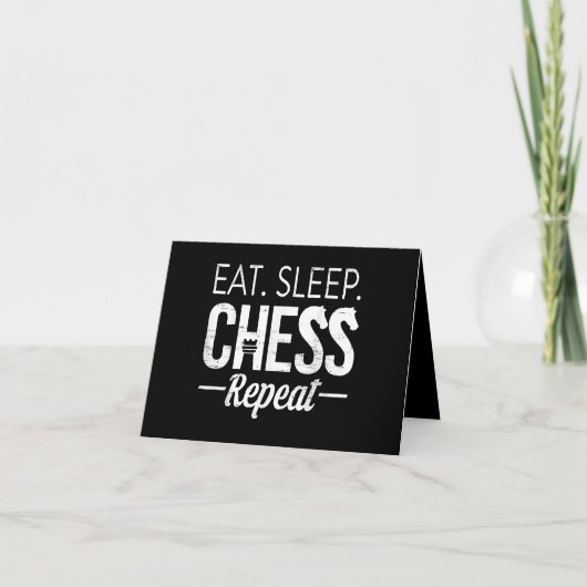 Eat Sleep Chess Repo Player Board Kinderen Boy Gam Bedankkaart (Voorkant)