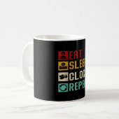 Eat Sleep Clog Repeat Funny Clogging Dancing Girls Koffiemok (Voorkant links)